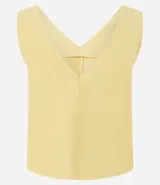 Musculosa sin mangas confeccionada en viscosa sostenible, con escote en pico y corte vertical.