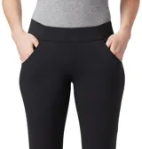 Pantalón de mujer Columbia Anytime Casual Pull-On, color azul marino, de tiro medio, pierna recta y confeccionado en tejido elástico con tecnología Omni-Shield™ que repele la humedad y las manchas, y Omni-Shade™ UPF 50 que protege del sol.