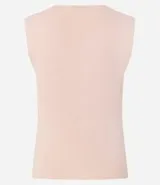 Blusa cropped naranja de punto con escote cuadrado y bretel ancho.