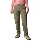 Pantalón de trekking negro convertible en short, con tecnología Omni-Shield que repele la humedad y resiste las manchas.