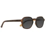 Lentes de sol Indie Bali Nogal Burl, con armazón de madera de nogal y maple, lentes polarizados con protección UV 100% y bisagras flex.