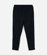 Pantalón deportivo negro de tela texturizada, con cintura elástica y bolsillos con cierre.