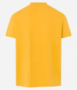 Remera de hombre color mostaza, de corte comfort, con cuello redondo y manga corta. Estampa frontal con la frase "La confiance est le secret du succès" en color blanco.