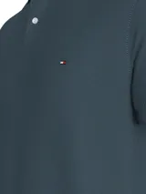 Chomba de corte regular con diseño de rayas, cuello tipo polo y cierre de 2 botones, con logo bordado de Tommy Hilfiger.
