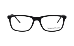 Armazón para lentes de receta Nazareno Corsini, modelo rectangular de acetato color negro mate.