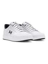 Championes urbanos Under Armour UA Official blancos con detalles en negro, con logo en el lateral y suela blanca.
