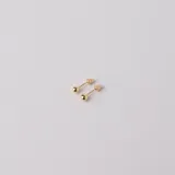 Par de aros abridores de oro amarillo 9k con perlas de 4mm de diámetro.