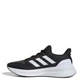 Championes Adidas Ultrarun 5 W, color negro con detalles blancos y plateados, ideales para running.