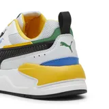 Championes Puma X-Ray 2 Square, color blanco con detalles en negro, amarillo, verde y azul.