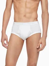 Pack de 4 calzoncillos boxer brief de algodón blanco, con cintura elástica y logo de Calvin Klein.