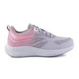 Championes deportivos American Sport Flora, color gris con detalles en rosa y suela blanca.