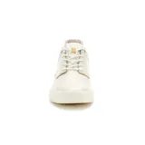 Zapatillas Caterpillar Hex Lite Leather color blanco hueso, con cordones, capellada de cuero y suela de goma.