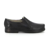 Mocasín de cuero negro para hombre, ideal para uso formal, con diseño clásico y cómodo.