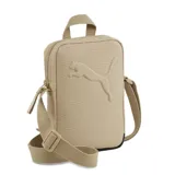 Bandolera Puma Portable color beige con logo de la marca en relieve.