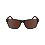 Armazón para anteojos de receta Lacoste, modelo 6010/55 col 001, de acetato negro con patillas bordeaux.