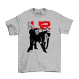 Remera gris con estampado de la banda U2 y el texto "From Dublin Since 1976".