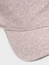 Gorra de béisbol color beige con estampado del logo de Calvin Klein en jacquard.