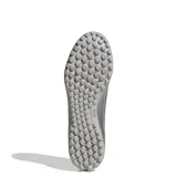 Championes de fútbol 5 Adidas F50 Messi Club TF, unisex, color blanco con detalles en negro y rosa. Inspirados en Lionel Messi, con suela Turf (TF) para canchas sintéticas y exterior sintético ligero y resistente.