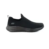 Championes Skechers Vapor Foam True Classic, color negro, sin cordones, capellada de tejido de punto Stretch Fit, plantilla acolchada Skechers Air-Cooled Memory Foam y entresuela Vapor Foam.