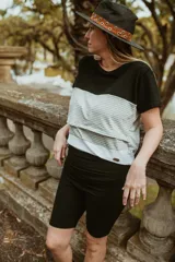 Biker de algodón elastizado sport color negro, con elástico ajustable en la cintura.