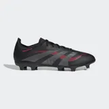 Championes de fútbol Adidas Predator League, color negro con detalles en gris y rojo.