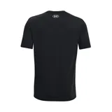 Remera negra de Under Armour con logo de la marca en blanco y amarillo.