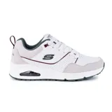 Championes Skechers Street Uno - Retro One. Zapatillas con cordones de estilo retro con parte superior de piel, ante y capa superpuesta de duraleather, plantilla Skechers Air-Cooled Memory Foam y media suela translúcida Skech-Air con cámara de aire.