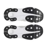 Championes Under Armour modelo Infinite Mvmnt, color blanco con detalles en negro y gris. Capellada de malla transpirable con revestimientos sintéticos, entresuela con amortiguación UA HOVR+ y suela de goma.