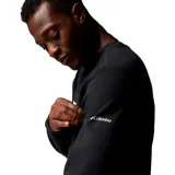 Buzo negro de cuello redondo con logo de Columbia estampado en el pecho. Puños y dobladillo acanalados.