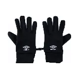 Guantes negros de poliéster con logo de Umbro estampado en blanco.