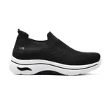 Championes deportivos American Sport negros, estilo slip-on, con capellada de tejido de punto y suela blanca con detalles en negro.