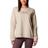 Buzo Columbia color beige con logo de la marca bordado en el pecho, cuello redondo, mangas largas, puños y ruedo acanalados.