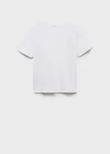 Remera blanca de algodón regenerativo, de corte recto, manga corta y cuello redondo.