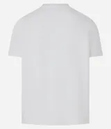 Remera de manga corta color blanco tiza con cuello redondo y textura en forma de espiga.