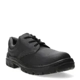 Zapato de seguridad Ador color negro, con cordones y suela antideslizante. Fabricado bajo norma ISO 20344:2015.