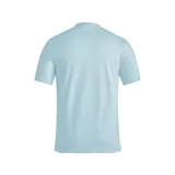 Remera celeste de algodón con logo Adidas estampado en color lila en el pecho.