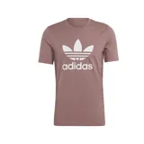 Remera de algodón color marrón con el icónico logo Trefoil de adidas en el pecho.