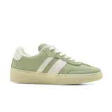 Championes deportivos American Sport Resh 4.0 color mostaza con detalles en blanco, cordones blancos y suela beige.