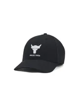 Gorro negro con logo de Project Rock bordado en blanco en el frente.