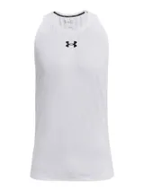 Musculosa deportiva Under Armour Zone color celeste con logo blanco en el pecho.