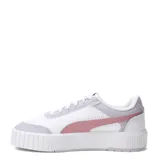 Championes Puma Carina Mía, color blanco con detalles en rosa y lila.