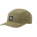 Gorra de cinco paneles color verde oliva con logo bordado en blanco en el panel frontal.