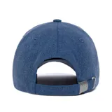 Gorro de béisbol azul con logo CAT bordado en negro.