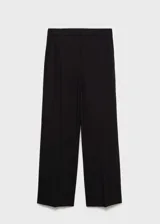 Pantalón negro de vestir, de corte recto y tiro medio.