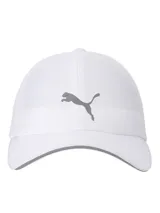 Gorro deportivo Puma negro con logo de la marca en plateado.