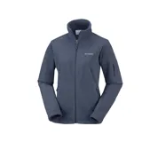 Campera Columbia de microfibra color azul con cierre frontal completo, cuello alto y bolsillos laterales con cierre.