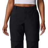 Pantalón de trekking negro convertible en short, con tecnología Omni-Shield que repele la humedad y resiste las manchas.