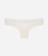 Bombacha bikini hilo de encaje floral color verde agua.