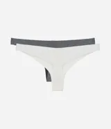 Kit de dos bombachas bikini con hilo doble, confeccionadas en viscosa y elastano, con forro de algodón.