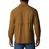 Camisa de hombre Columbia Silver Ridge, color beige, de manga larga con botones para enrollar, dos bolsillos frontales con botón, ventilación en la espalda y protección solar UPF 50.